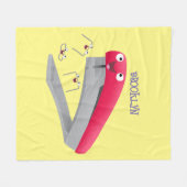 Couverture Polaire Caricature en agrafeuse rouge pâle (Devant (Horizontal))