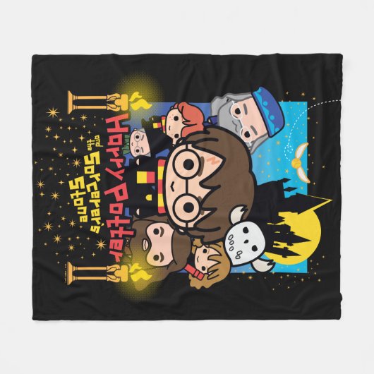 Couverture Polaire Caricature Harry Potter et la Pierre du Sorcier (Devant (Horizontal))