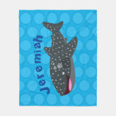 Couverture Polaire Caricature joli requin baleine joyeux (Devant)