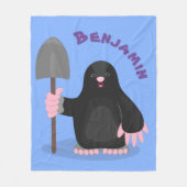 Couverture Polaire Caricature mole joyeux (Devant)