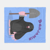 Couverture Polaire Caricature mole joyeux (Devant (Horizontal))