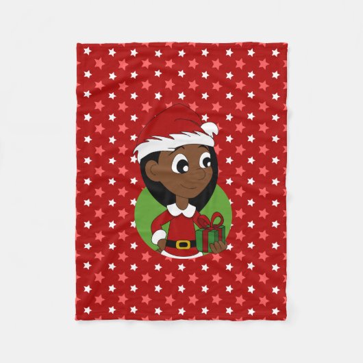 Couverture Polaire Caricature pour fille de Noël (Devant)