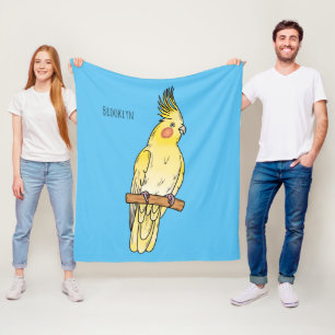Couverture Polaire Caricature pour oiseaux Cockatiel