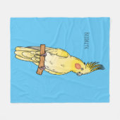 Couverture Polaire Caricature pour oiseaux Cockatiel (Devant (Horizontal))