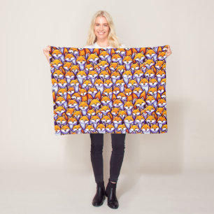 Couverture Polaire Caricature Red fox animaux de la forêt motif migno