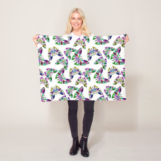 Couverture Polaire Caricature sans couture enfants abstrait papillon  (En situation)