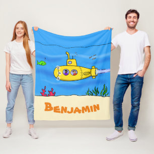 Couverture Polaire Caricature sous-marine joyeuse