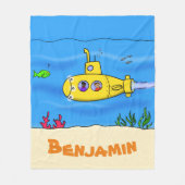 Couverture Polaire Caricature sous-marine joyeuse (Devant)