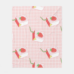 Couverture Polaire Caricatures de Lait de fraise : Motif