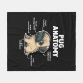 Couverture Polaire Carlin Anatomie Funny Chien Fleece Blanket (Devant (Horizontal))