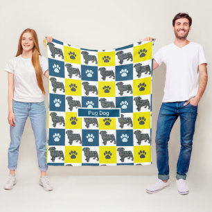 Couverture Polaire Carlin animal de compagnie chien et Empreinte de p