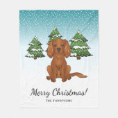 Couverture Polaire Carlin Cavalier King Charles Spaniel Ruby en Hiver (Devant)
