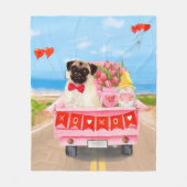 Couverture Polaire Carlin Chien Saint Valentin Camion (Devant)