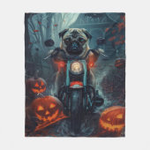Couverture Polaire Carlin équitation moto Halloween effroi (Devant)