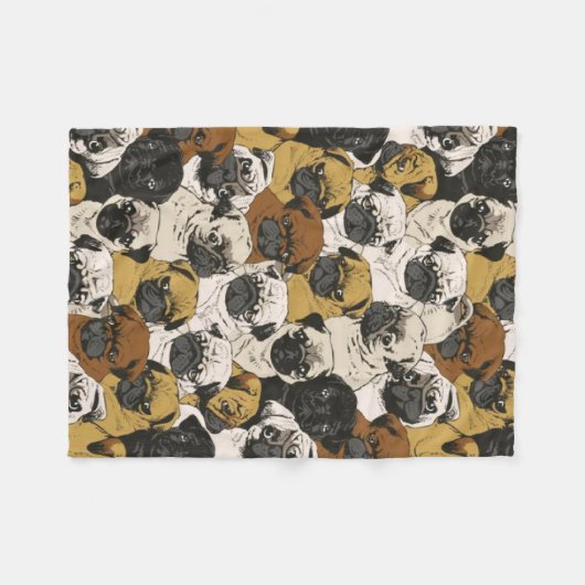 Couverture Polaire Carlins Grumpy / Drôle mignon Chiens Carlin Chiens (Devant (Horizontal))