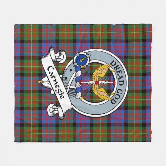 Couverture Polaire Carnegie Ancien Clan Badge Tartan Plaid (Devant (Horizontal))