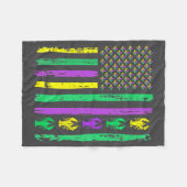 Couverture Polaire Carnival Mardi Gras Usa American Flag Crawfish Par (Devant (Horizontal))