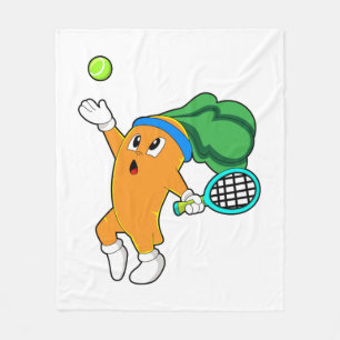 Couverture Polaire Carotte au tennis avec raquette de tennis