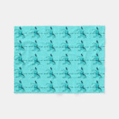 Couverture Polaire Carousel Horse - Turquoise et Aqua (Devant (Horizontal))