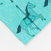 Couverture Polaire Carousel Horse - Turquoise et Aqua (Coin)