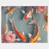 Couverture Polaire "Carpeaux de koï nageant librement" (Devant (Horizontal))