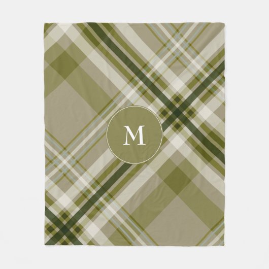 Couverture Polaire carré en plaid blanc et beige (Devant)