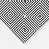 Couverture Polaire Carré noir et blanc motif géométrique transparent (Coin)