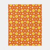 Couverture Polaire Carré orange et triangle motif rétro naïf (Devant)