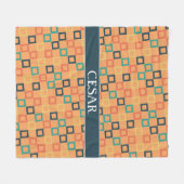 Couverture Polaire Carré Peach Blue Minimal Motif (Devant (Horizontal))