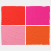 Couverture Polaire Carré rose et orange (Devant (Horizontal))