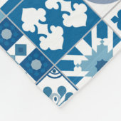 Couverture Polaire Carreau marocain - bleu et blanc (Coin)