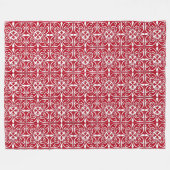 Couverture Polaire Carreau marocain - rouge foncé et blanc (Devant (Horizontal))