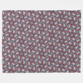 Couverture Polaire Carreau Motif Boho Folk Hearts (Devant (Horizontal))