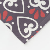 Couverture Polaire Carreau Motif Boho Folk Hearts (Coin)