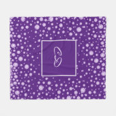 Couverture Polaire Carreau pourpre monogramme initiales violet (Devant (Horizontal))