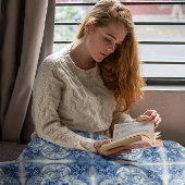 Couverture Polaire Carreaux anciens en bleu Delft