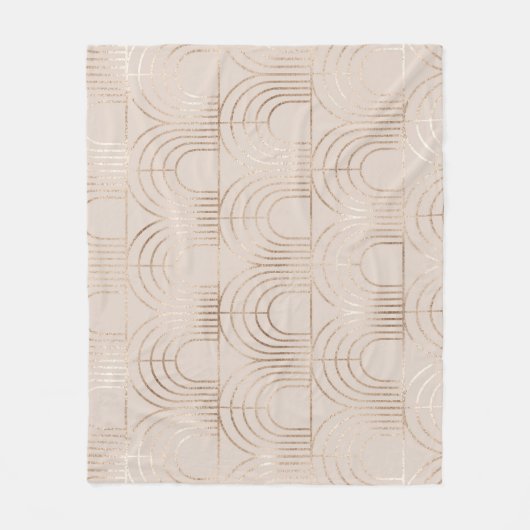 Couverture Polaire Carreaux Arc Or Art Déco. (Devant)