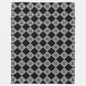 Couverture Polaire Carreaux Art Déco Noir Et Blanc (Devant)