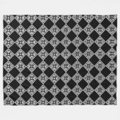 Couverture Polaire Carreaux Art Déco Noir Et Blanc (Devant (Horizontal))