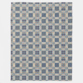 Couverture Polaire Carreaux bleu portugais (Devant)