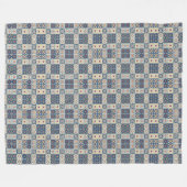 Couverture Polaire Carreaux bleu portugais (Devant (Horizontal))