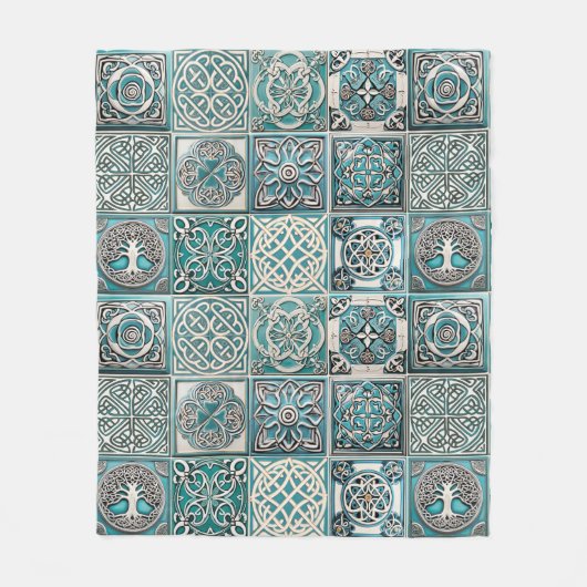 Couverture Polaire Carreaux celtes irlandais (Devant)