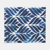 Couverture Polaire Carreaux d'aquarelle de cobalt IV (Devant (Horizontal))