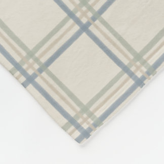 Couverture Polaire Carreaux de fenêtre côtière en motif écossais bleu