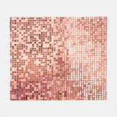 Couverture Polaire Carreaux de mosaïque carré rose rosé (Devant (Horizontal))