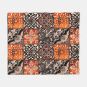 Couverture Polaire Carreaux de tangerine (Devant (Horizontal))