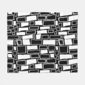 Couverture Polaire Carreaux géométriques noirs blancs Abstraits (Devant (Horizontal))