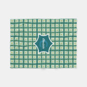 Couverture Polaire Carreaux marocain Motif Turquoise Mix Motif Monogr (Devant (Horizontal))