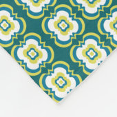 Couverture Polaire Carreaux marocain Motif Turquoise Mix Motif Monogr (Coin)