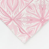 Couverture Polaire Carreaux ornés en rose (Coin)